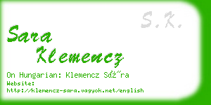 sara klemencz business card